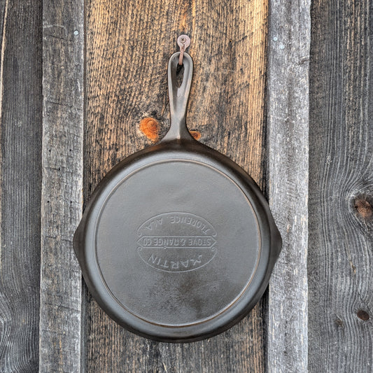 Vintage Martin Stove & Range Cast Iron Skillet #8 with Hamburger Logo