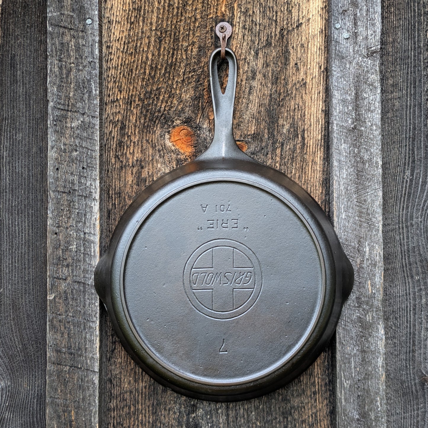 Vintage Griswold #7 Cast Iron Skillet with Slant Erie Logo 701 A