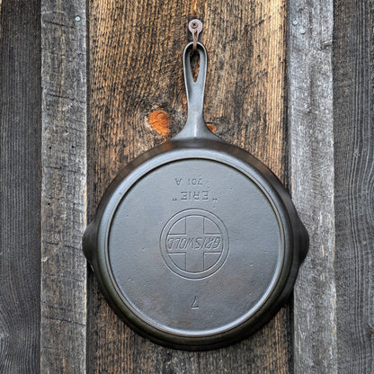 Vintage Griswold #7 Cast Iron Skillet with Slant Erie Logo 701 A