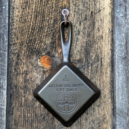 Vintage Griswold Cast Iron Square Egg Skillet #129 Block Logo