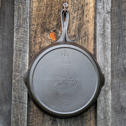Antique Griswold #8 Slant Erie Cast Iron Skillet 704 N