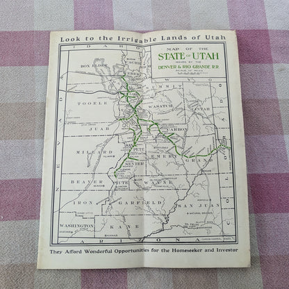 1910s Denver and Rio Grande Railroad Time Tables. December 1910 & Lands of Utah