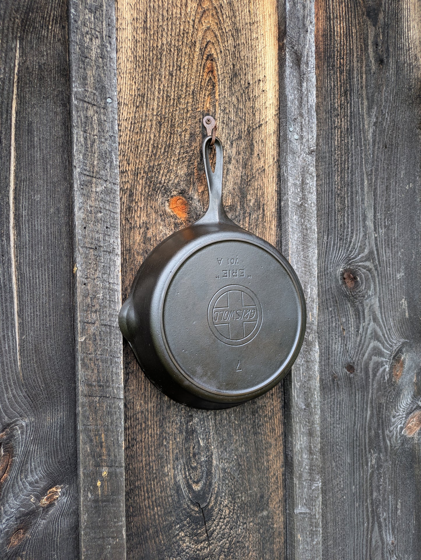 Vintage Griswold #7 Cast Iron Skillet with Slant Erie Logo 701 A