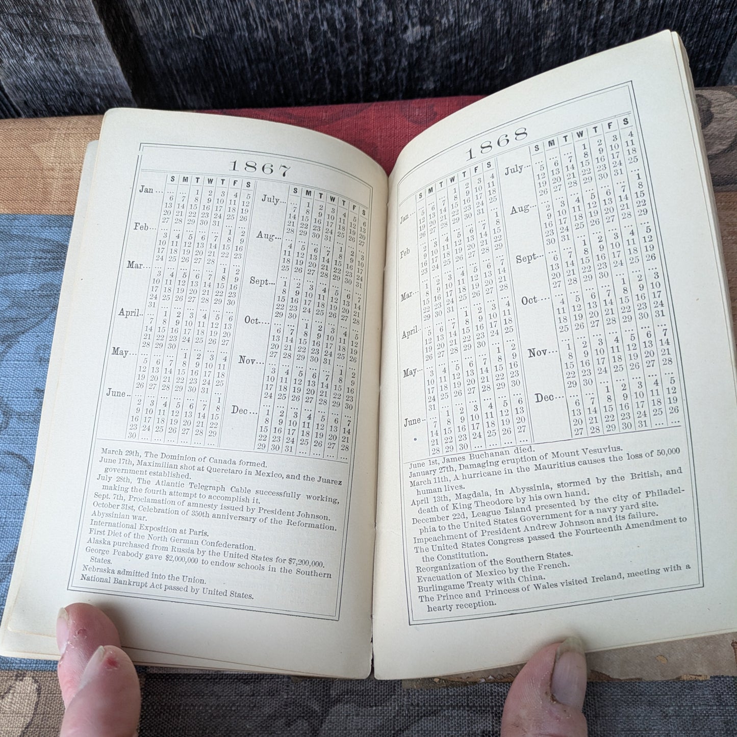 The Nineteenth Century Almanac, 1800-1900, Compliments of Drs. Starkey & Palen