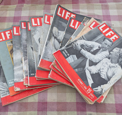 12 Life Magazines October - December 1946