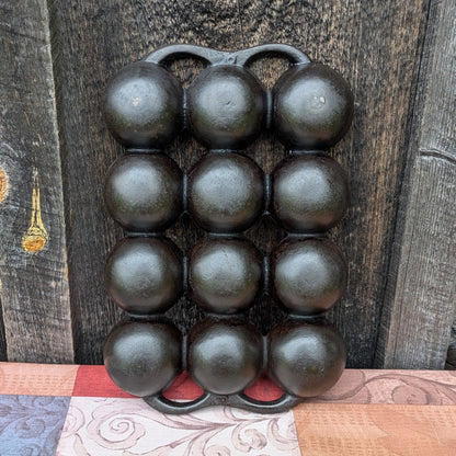 Antique Cast Iron Golf Ball Gem Pan