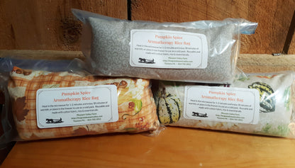 Pumpkin Spice Scented Aromatherapy Heating or Cooling Wrap, All-Natural Rice Bag. Reusable and Earth Friendly!
