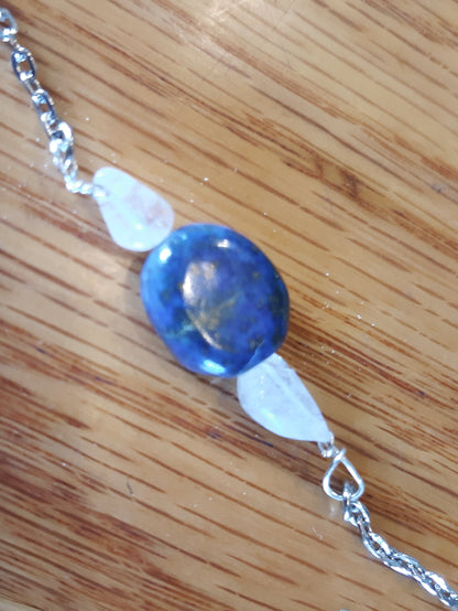 Bird on the Wing Lapis Lazuli and Moonstone Necklace