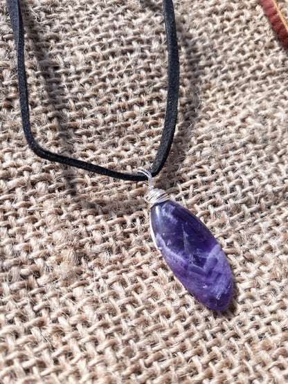 Alluring Amethyst Focal Point Crystal Necklace