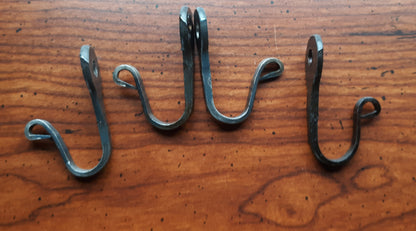 Set of 4 Sturdy Hand Forged Hooks made from Horseshoe Nails