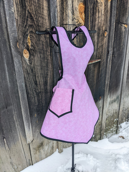 Sweetheart Vintage Inspired Apron in Pink and Black