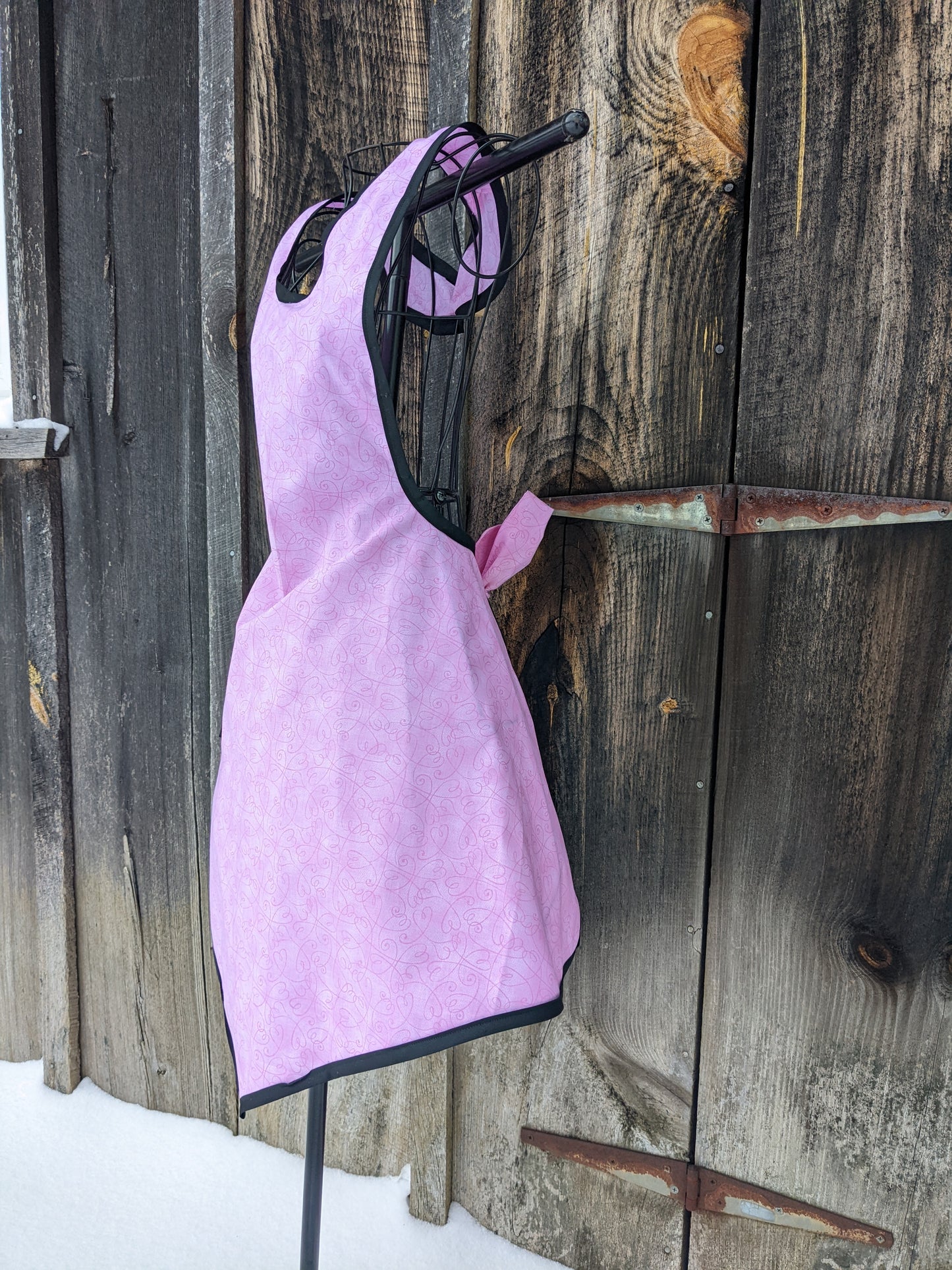 Sweetheart Vintage Inspired Apron in Pink and Black