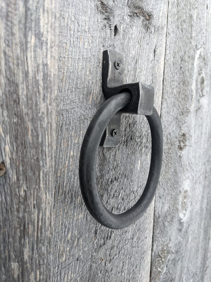 Single Large Hand Forged Ring Handle- 5" Diameter