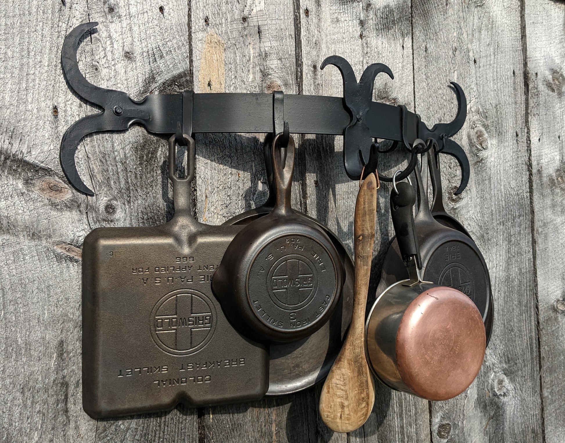 Hand Forged Hammered Finish Pot Rack- 26 – The Forge at Pleasant Valley  Farm