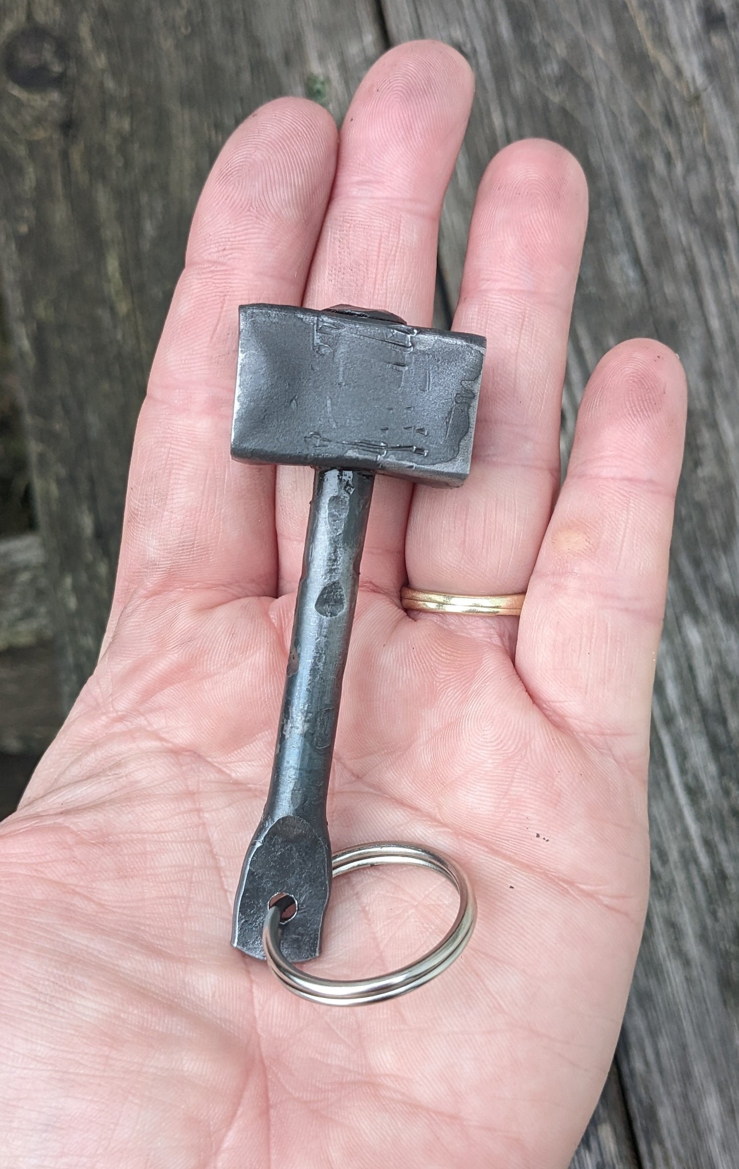 Hand Forged Thor's Hammer Keychain