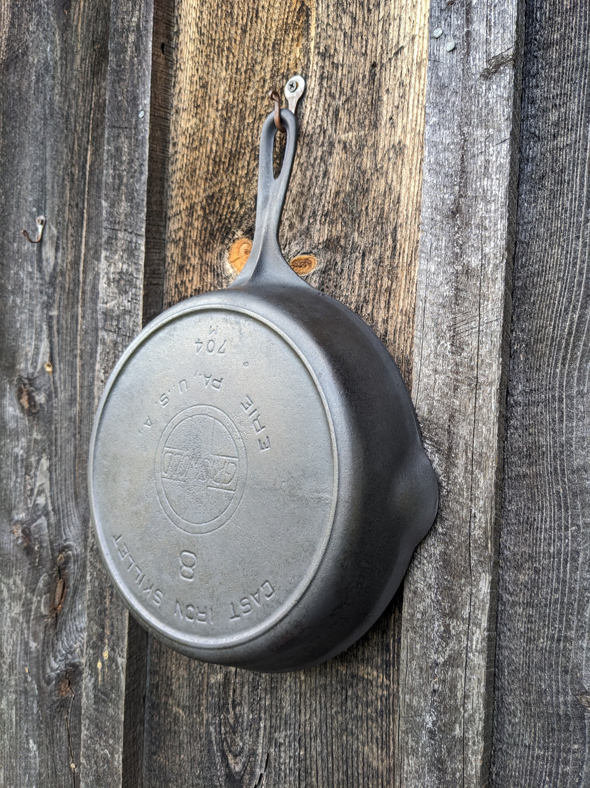 GRISWOLD No. 8 CAST IRON SKILLET 704 A Small Logo ERIE PA. 1939 - 1944