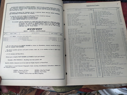 1948 Mercury Body Parts Catalog for 1946 1947 1948 Vehicles
