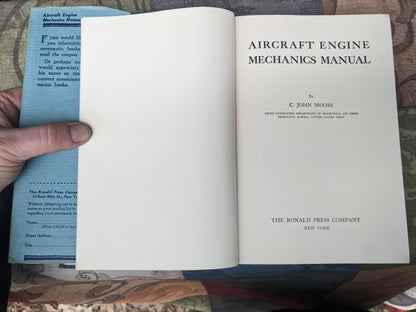 Aircraft Engine Mechanics Manual by C. John Moors, 1940 edition