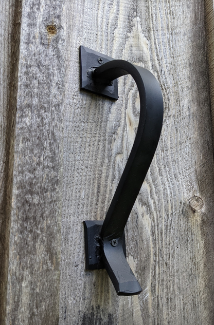Single Gracefully Curved Hand Forged Handle