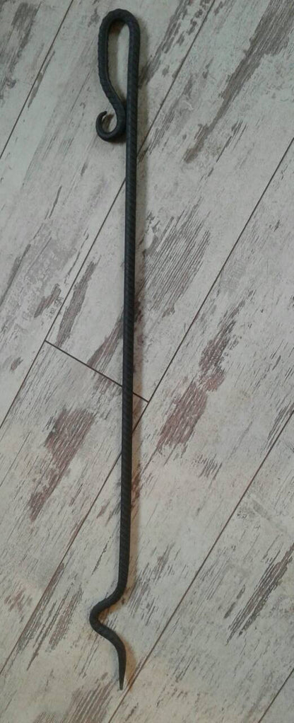 Hand Forged Fire Poker- Made of Salvaged Rebar