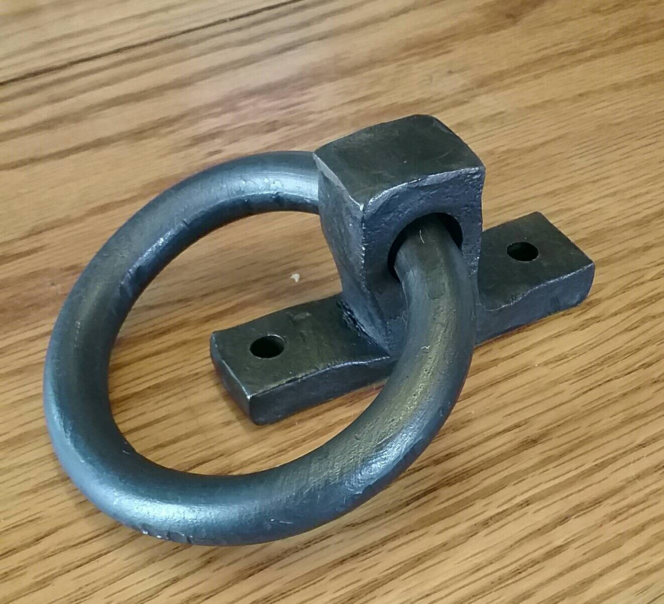 Single Round Ring Hand Forged Handle, Door Pull, Door Knocker, Tie Down