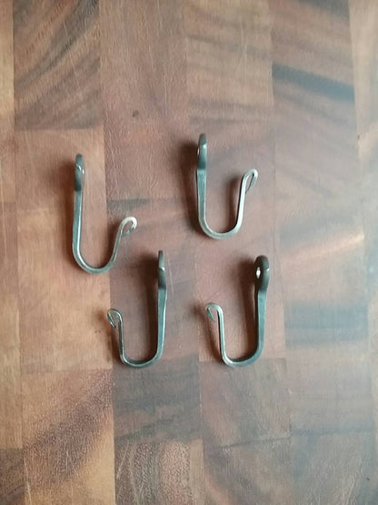 Set of 4 Sturdy Hand Forged Hooks made from Horseshoe Nails